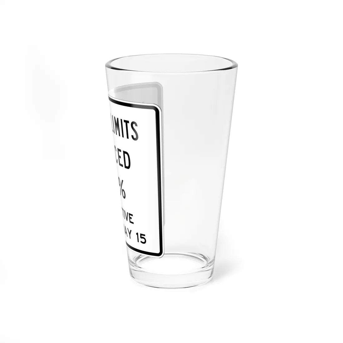 MUTCD-OH R12-H17 open text (Ohio) (Road Sign) Pint Glass 16oz - Go Mug Yourself