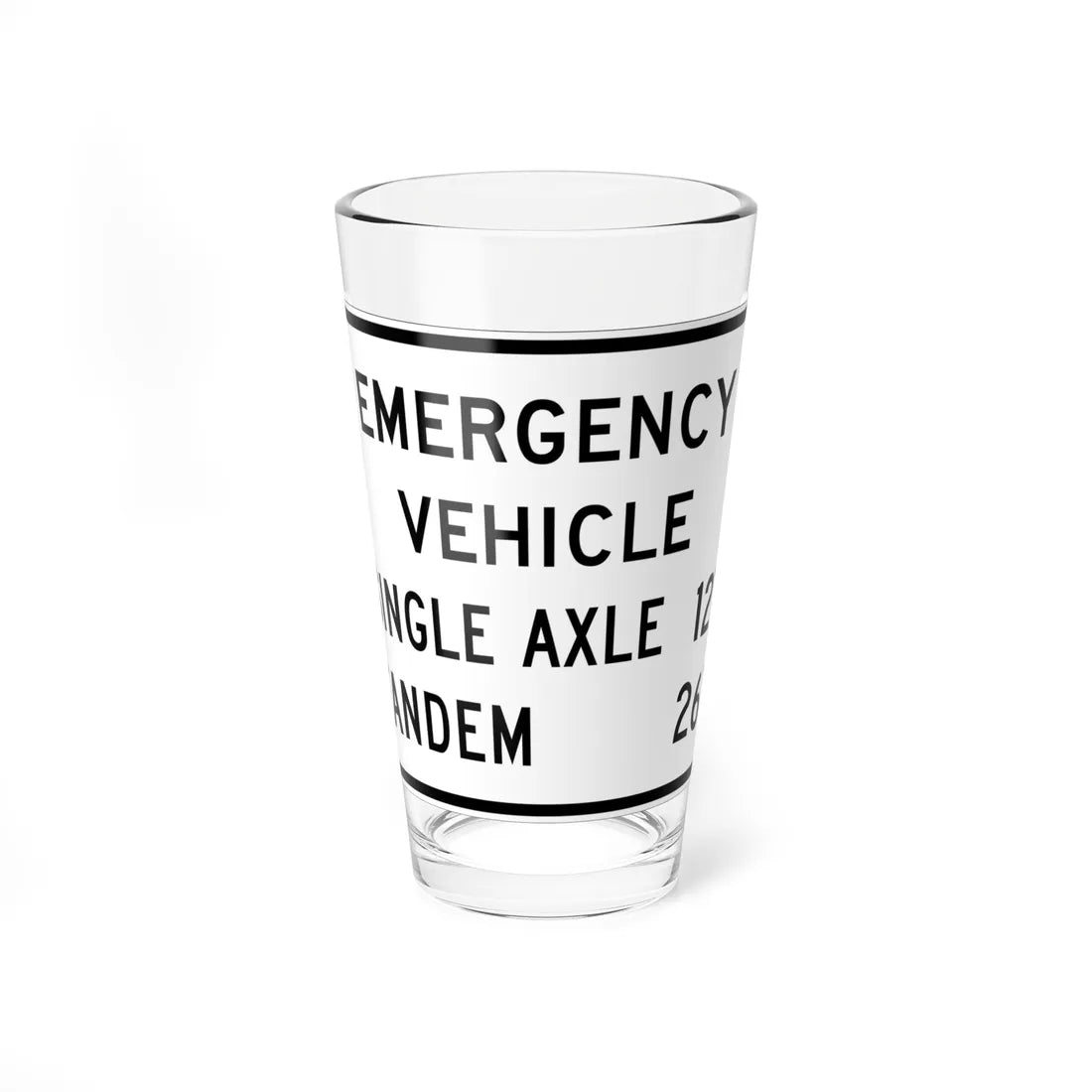 MUTCD-OH R12-H7aP open text (Ohio) (Road Sign) Pint Glass 16oz 16oz - Go Mug Yourself