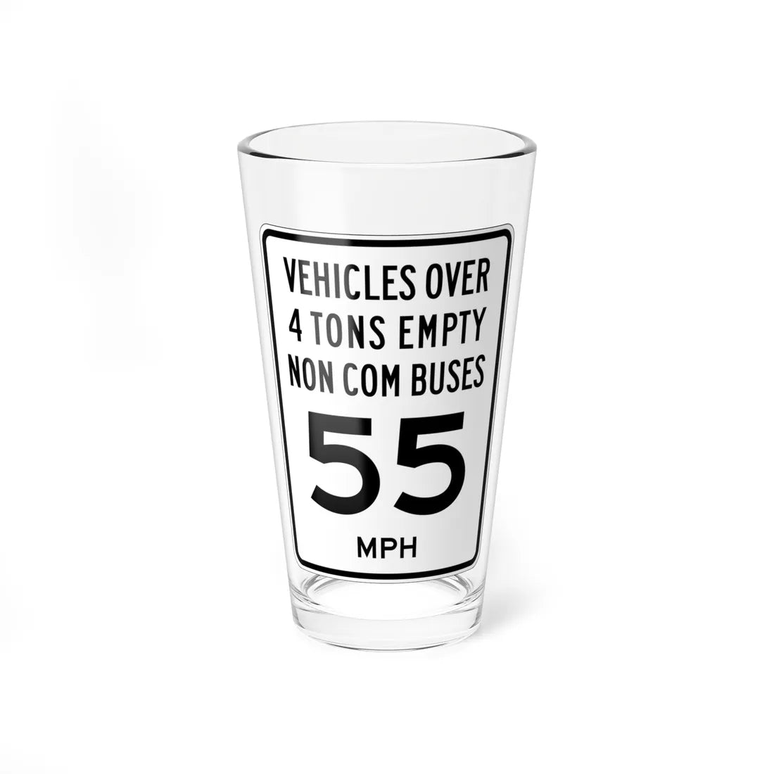 MUTCD-OH R2-H2a open text (Ohio) (Road Sign) Pint Glass 16oz 16oz - Go Mug Yourself