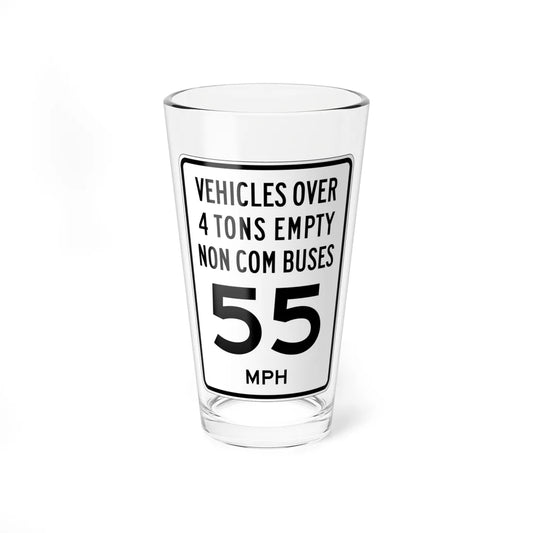 MUTCD-OH R2-H2a open text (Ohio) (Road Sign) Pint Glass 16oz 16oz - Go Mug Yourself