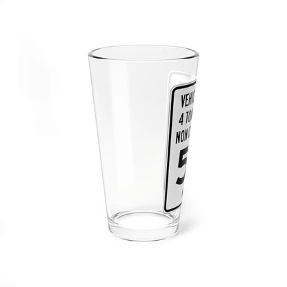 MUTCD-OH R2-H2a open text (Ohio) (Road Sign) Pint Glass 16oz - Go Mug Yourself