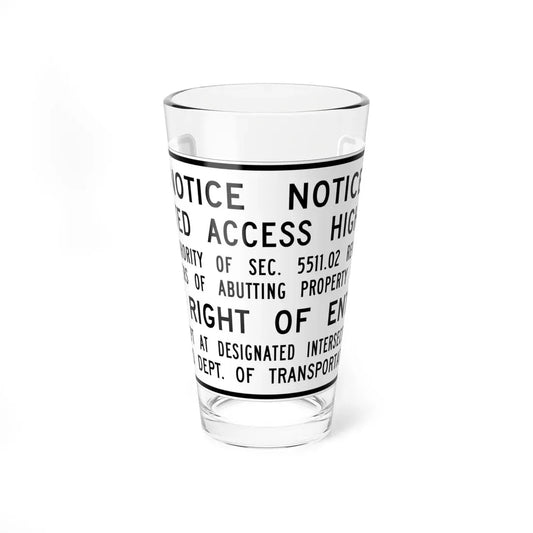 MUTCD-OH R26-H1 (Ohio) (Road Sign) Pint Glass 16oz 16oz - Go Mug Yourself