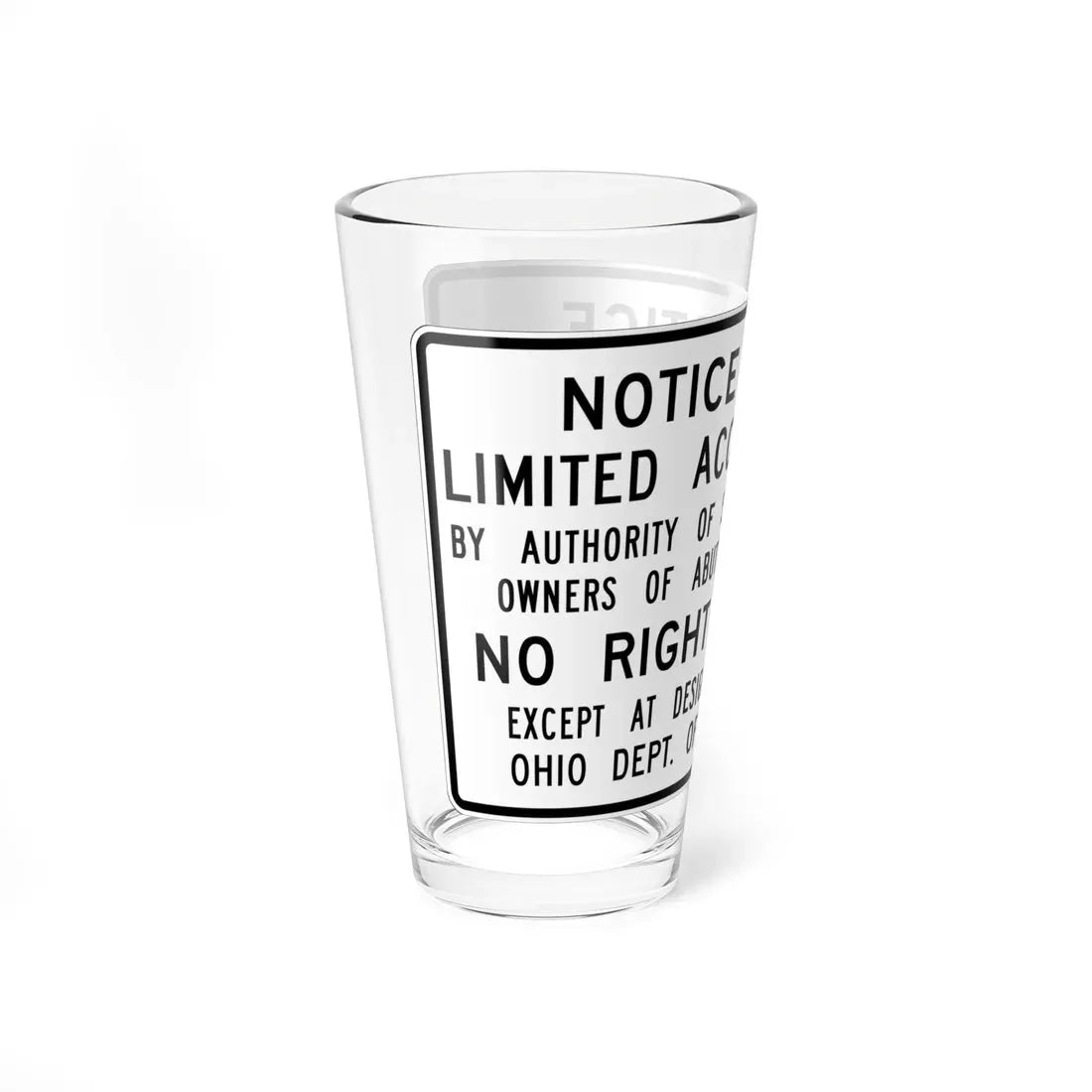 MUTCD-OH R26-H1 (Ohio) (Road Sign) Pint Glass 16oz - Go Mug Yourself