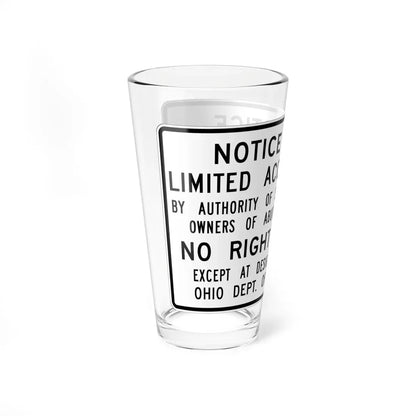 MUTCD-OH R26-H1 (Ohio) (Road Sign) Pint Glass 16oz - Go Mug Yourself