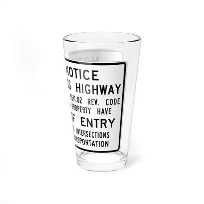 MUTCD-OH R26-H1 (Ohio) (Road Sign) Pint Glass 16oz - Go Mug Yourself