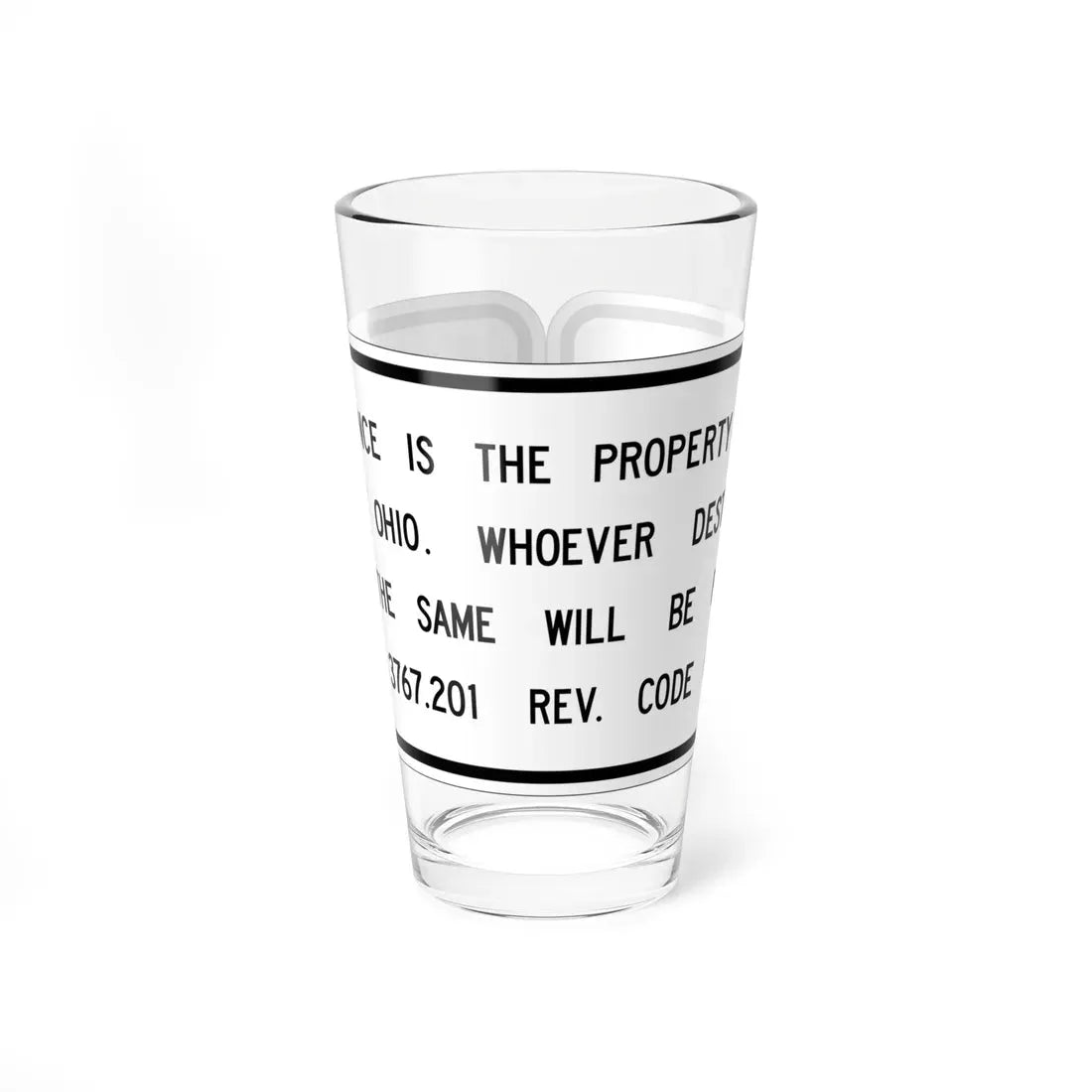 MUTCD-OH R27-H1 (Ohio) (Road Sign) Pint Glass 16oz 16oz - Go Mug Yourself