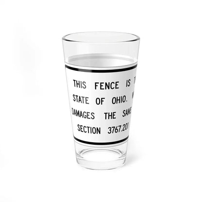 MUTCD-OH R27-H1 (Ohio) (Road Sign) Pint Glass 16oz - Go Mug Yourself