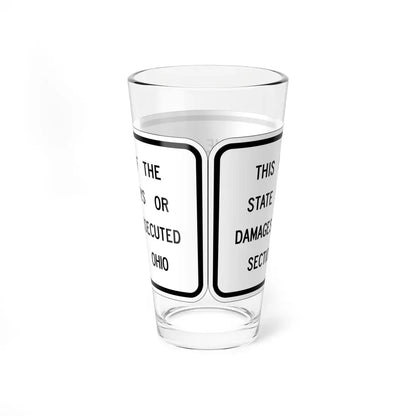 MUTCD-OH R27-H1 (Ohio) (Road Sign) Pint Glass 16oz - Go Mug Yourself