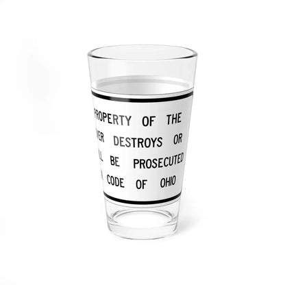MUTCD-OH R27-H1 (Ohio) (Road Sign) Pint Glass 16oz - Go Mug Yourself