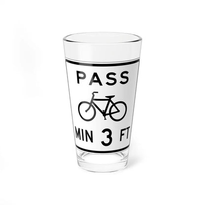 MUTCD-OH R3-H16 open text (Ohio) (Road Sign) Pint Glass 16oz 16oz - Go Mug Yourself