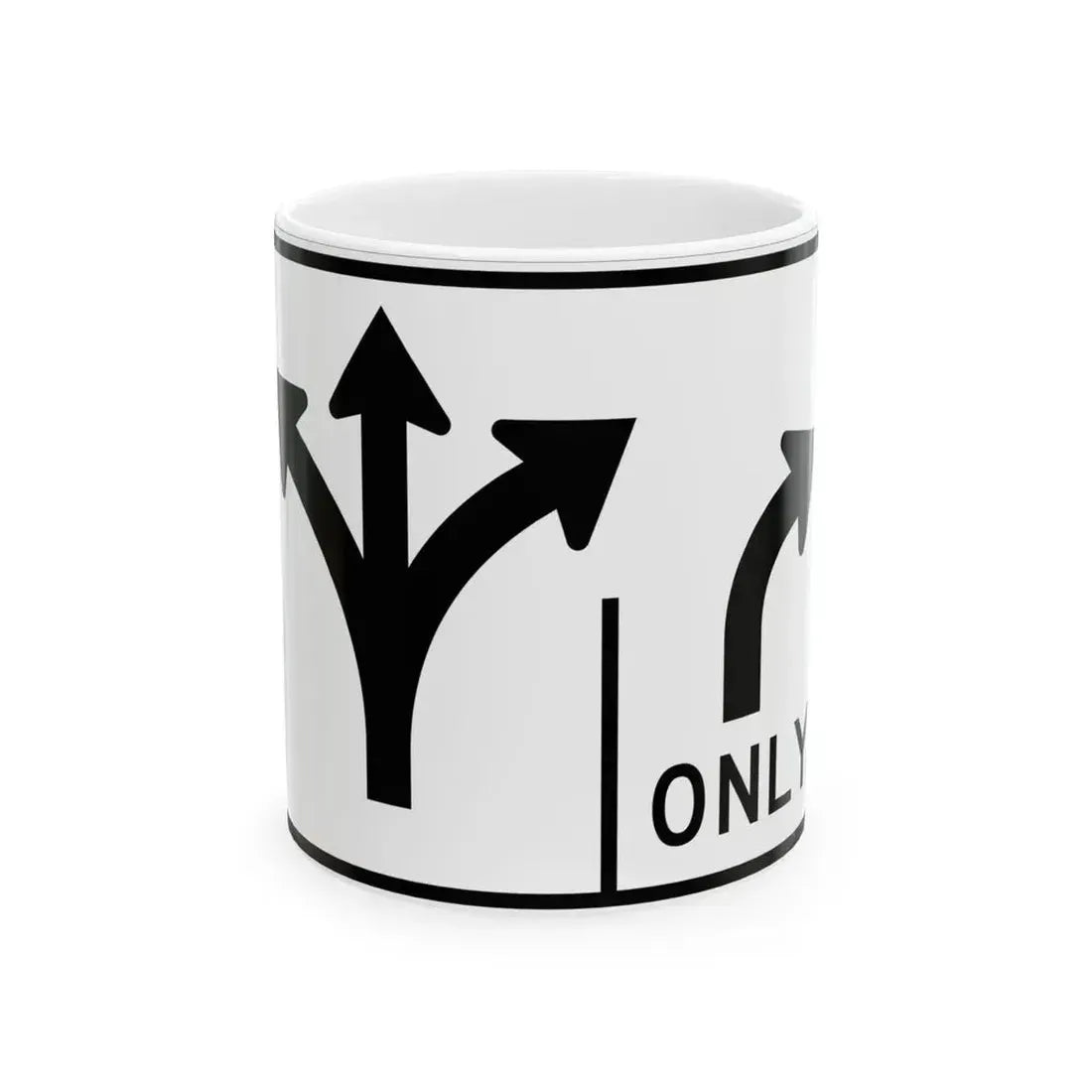 MUTCD-OH R3-H8bu (Ohio) (Road Sign) White Coffee Mug 11oz - Go Mug Yourself