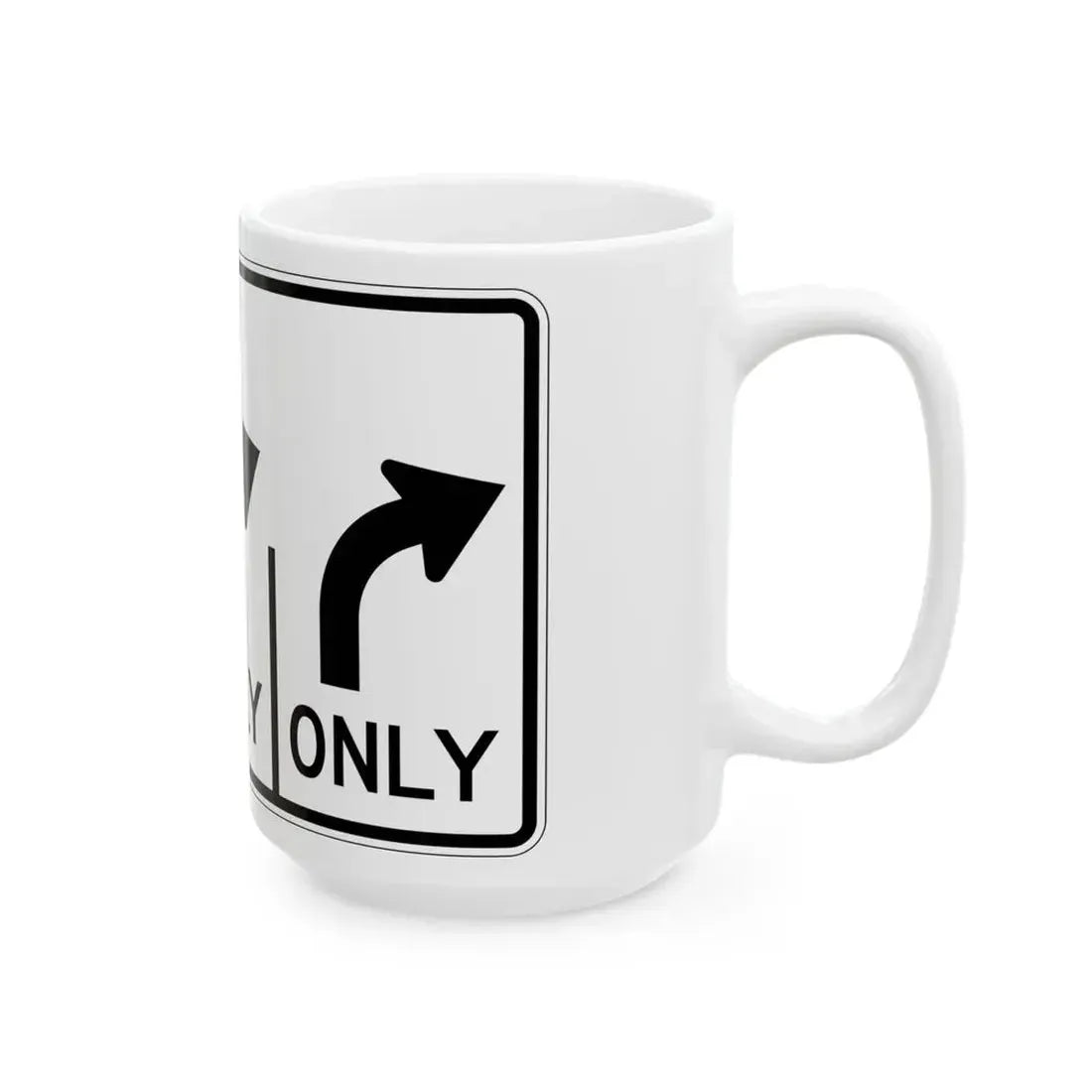 MUTCD-OH R3-H8ccc (Ohio) (Road Sign) White Coffee Mug - Go Mug Yourself