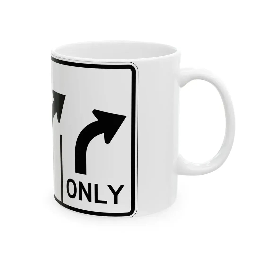 MUTCD-OH R3-H8cj (Ohio) (Road Sign) White Coffee Mug - Go Mug Yourself