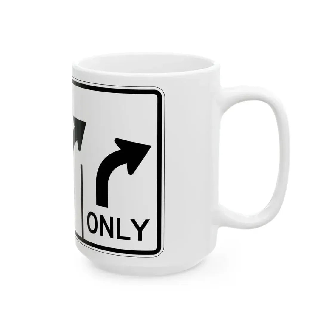 MUTCD-OH R3-H8cj (Ohio) (Road Sign) White Coffee Mug - Go Mug Yourself