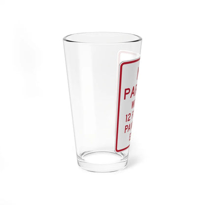 MUTCD-OH R8-H1a open text (Ohio) (Road Sign) Pint Glass 16oz - Go Mug Yourself