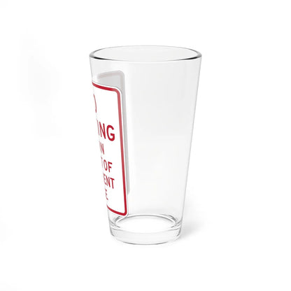 MUTCD-OH R8-H1a open text (Ohio) (Road Sign) Pint Glass 16oz - Go Mug Yourself