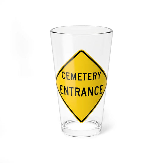 MUTCD-OH W11-H13 Cemetery Entrance (Ohio) (Road Sign) Pint Glass 16oz 16oz - Go Mug Yourself