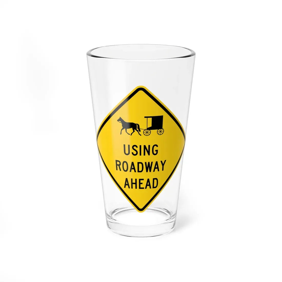 MUTCD-OH W11-H14a (Ohio) (Road Sign) Pint Glass 16oz 16oz - Go Mug Yourself