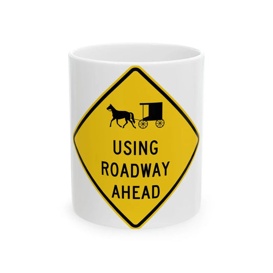MUTCD-OH W11-H14a (Ohio) (Road Sign) White Coffee Mug 11oz - Go Mug Yourself