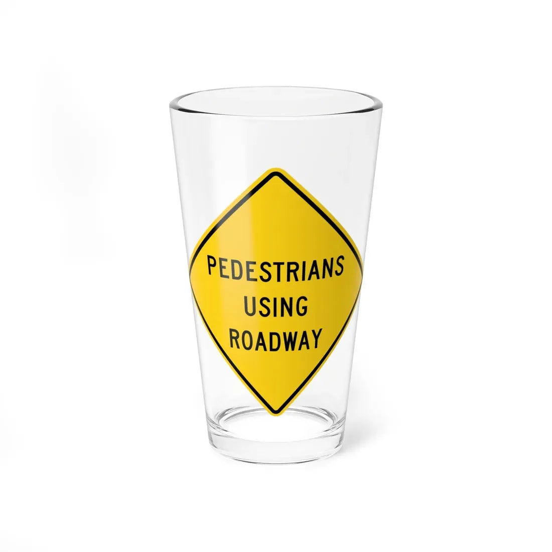 MUTCD-OH W11-H2a (Ohio) (Road Sign) Pint Glass 16oz 16oz - Go Mug Yourself