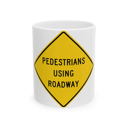 MUTCD-OH W11-H2a (Ohio) (Road Sign) White Coffee Mug 11oz - Go Mug Yourself
