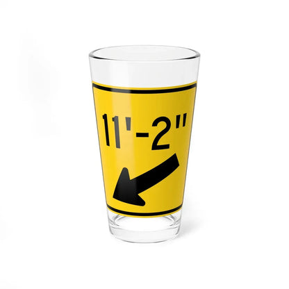 MUTCD-OH W12-H3L (Ohio) (Road Sign) Pint Glass 16oz 16oz - Go Mug Yourself