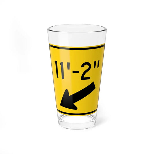 MUTCD-OH W12-H3L (Ohio) (Road Sign) Pint Glass 16oz 16oz - Go Mug Yourself