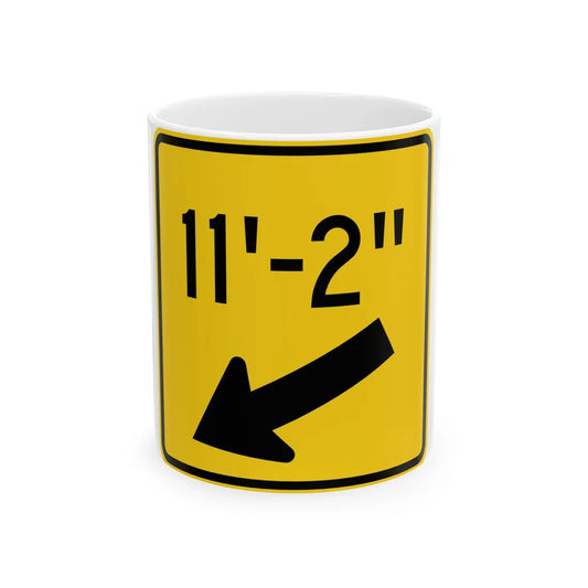 MUTCD-OH W12-H3L (Ohio) (Road Sign) White Coffee Mug 11oz - Go Mug Yourself