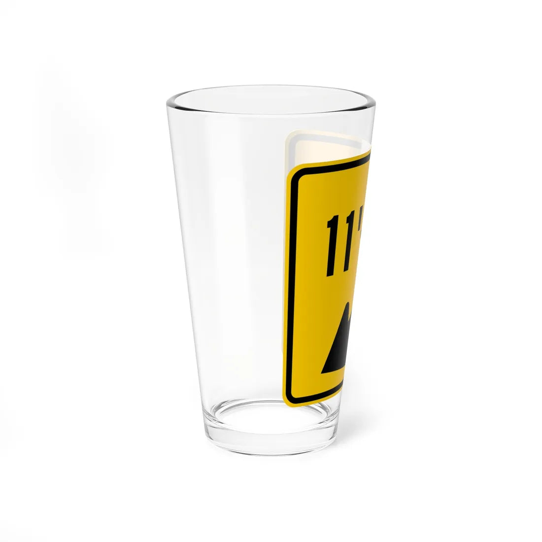 MUTCD-OH W12-H3L open text (Ohio) (Road Sign) Pint Glass 16oz - Go Mug Yourself
