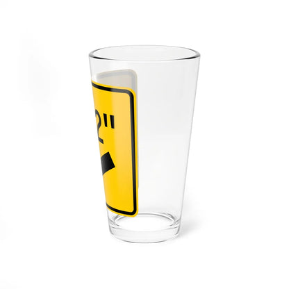 MUTCD-OH W12-H3L open text (Ohio) (Road Sign) Pint Glass 16oz - Go Mug Yourself