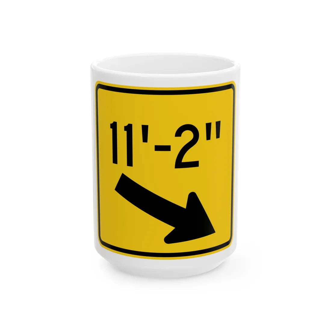 MUTCD-OH W12-H3R (Ohio) (Road Sign) White Coffee Mug 15oz - Go Mug Yourself