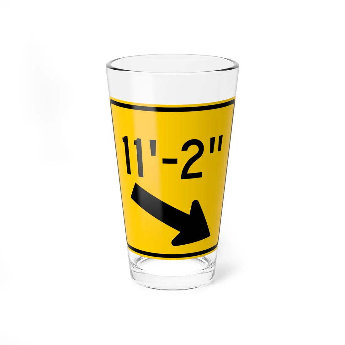 MUTCD-OH W12-H3R open text (Ohio) (Road Sign) Pint Glass 16oz 16oz - Go Mug Yourself