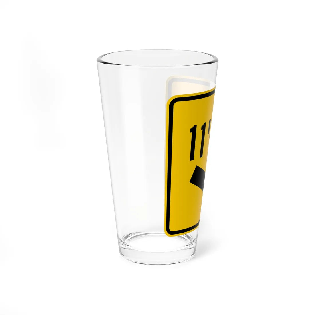 MUTCD-OH W12-H3R open text (Ohio) (Road Sign) Pint Glass 16oz - Go Mug Yourself