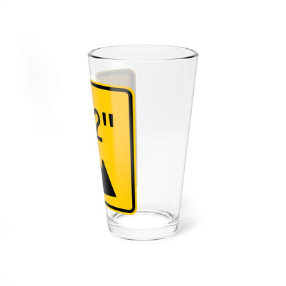 MUTCD-OH W12-H3R open text (Ohio) (Road Sign) Pint Glass 16oz - Go Mug Yourself