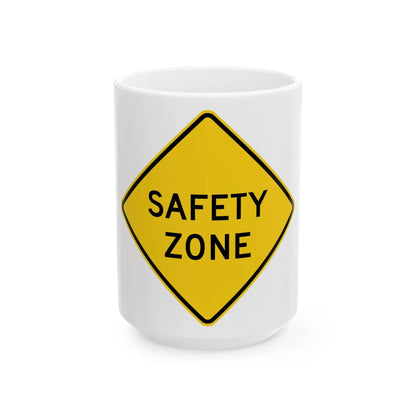MUTCD-OH W15-H2 (Ohio) (Road Sign) White Coffee Mug 15oz - Go Mug Yourself