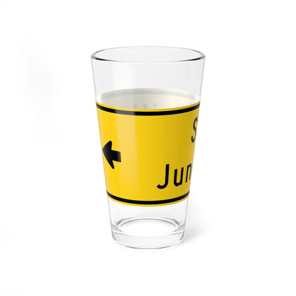 MUTCD-OH W16-8P 2 lines (Ohio) (Road Sign) Pint Glass 16oz - Go Mug Yourself