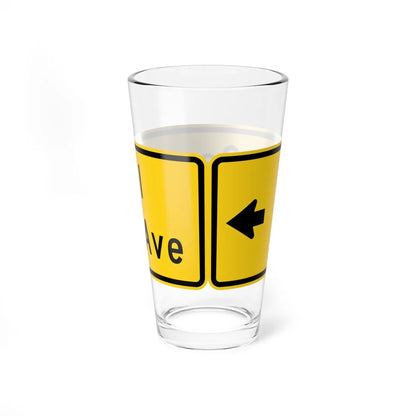 MUTCD-OH W16-8P 2 lines (Ohio) (Road Sign) Pint Glass 16oz - Go Mug Yourself
