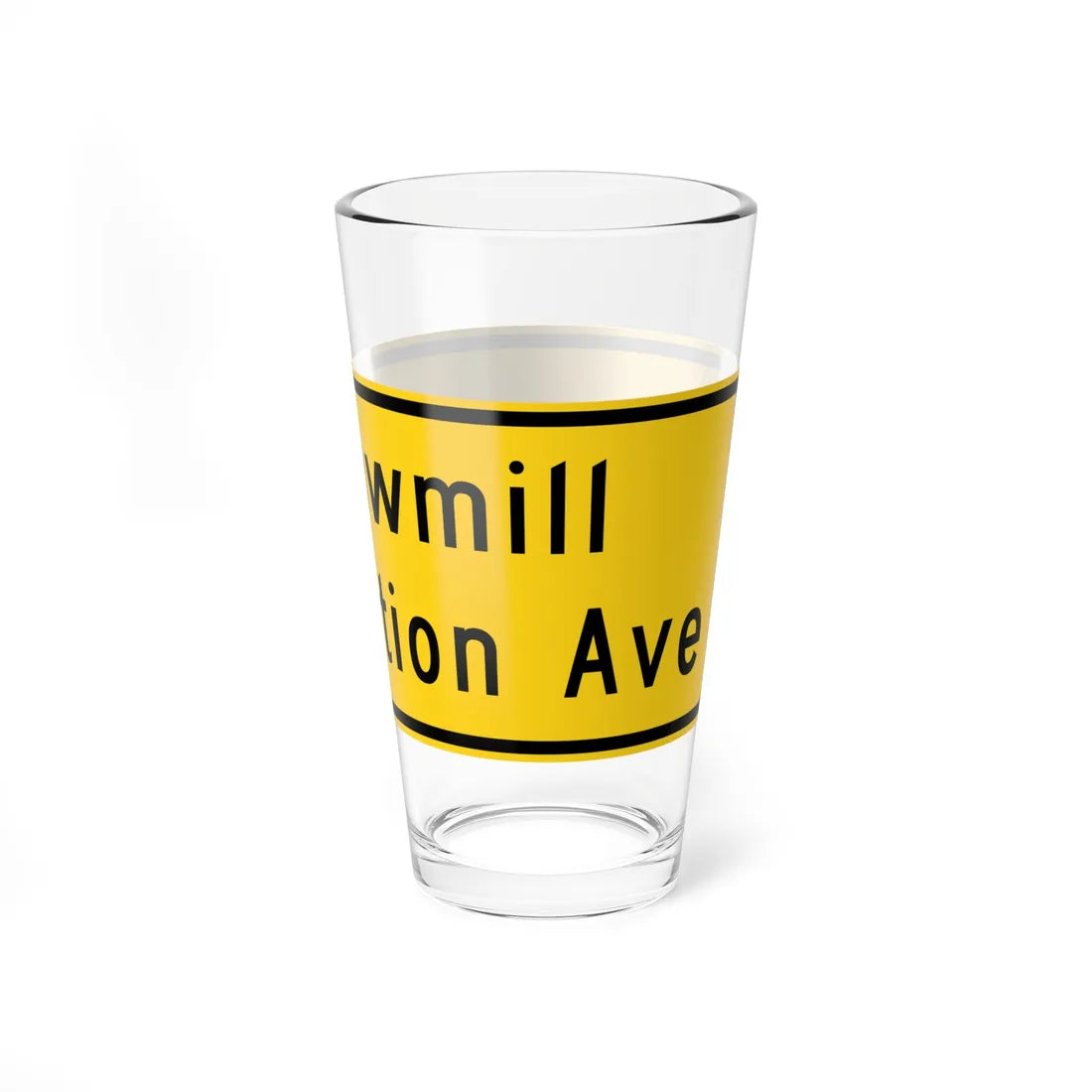 MUTCD-OH W16-8P 2 lines (Ohio) (Road Sign) Pint Glass 16oz - Go Mug Yourself