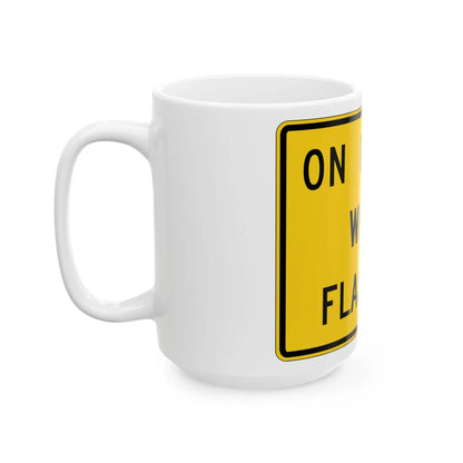 MUTCD-OH W16-H13aP (Ohio) (Road Sign) White Coffee Mug - Go Mug Yourself