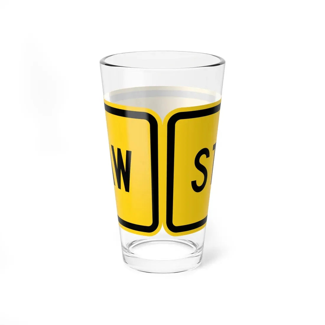 MUTCD-OH W16-H19P (Ohio) (Road Sign) Pint Glass 16oz - Go Mug Yourself
