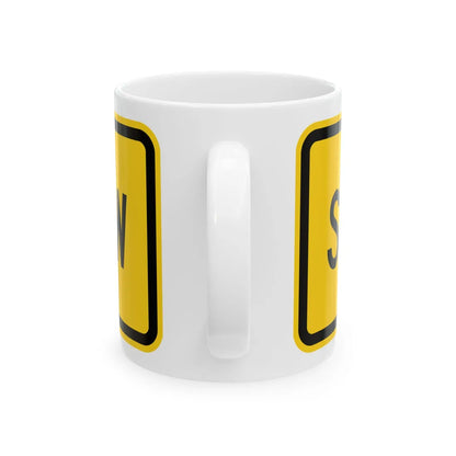 MUTCD-OH W16-H19P (Ohio) (Road Sign) White Coffee Mug - Go Mug Yourself