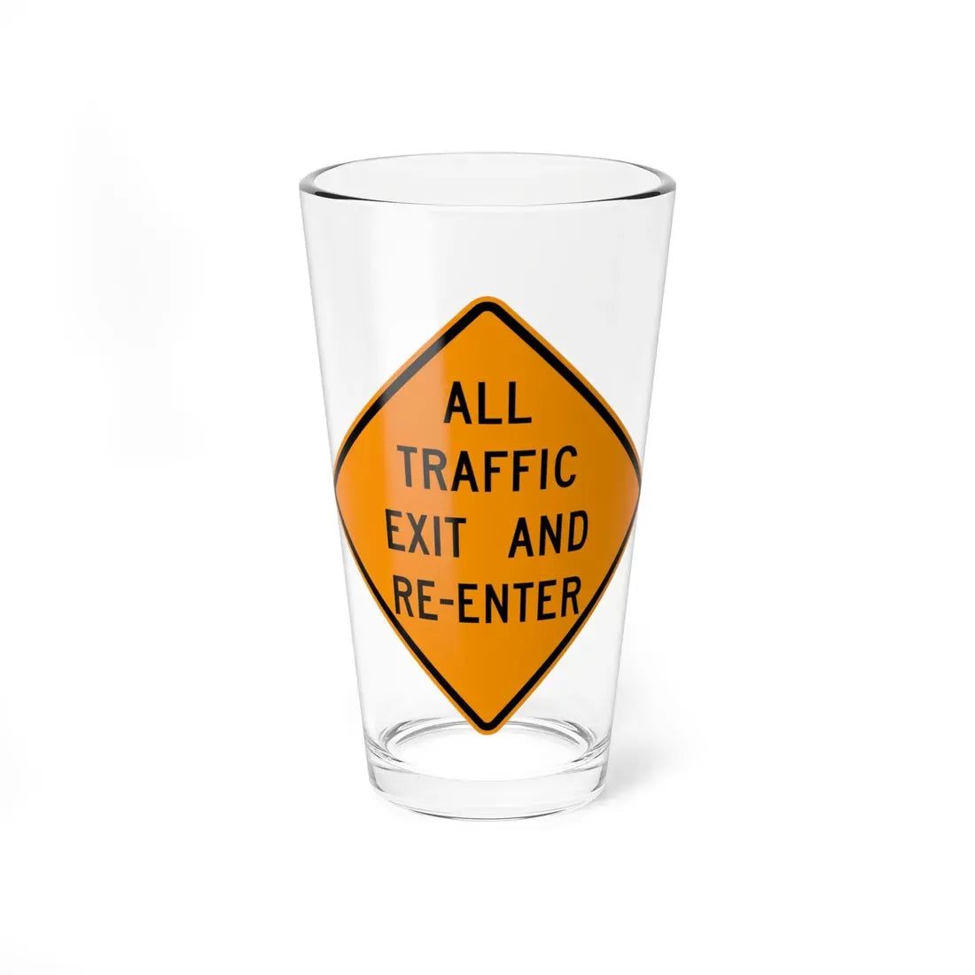 MUTCD-OH W20-H19 (Ohio) (Road Sign) Pint Glass 16oz 16oz - Go Mug Yourself