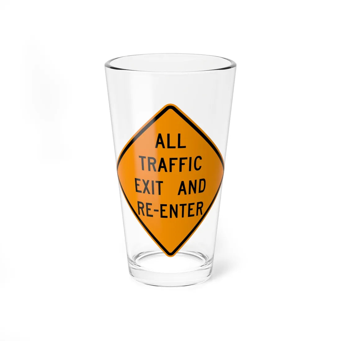 MUTCD-OH W20-H19 (Ohio) (Road Sign) Pint Glss 16oz 16oz - Go Mug Yourself