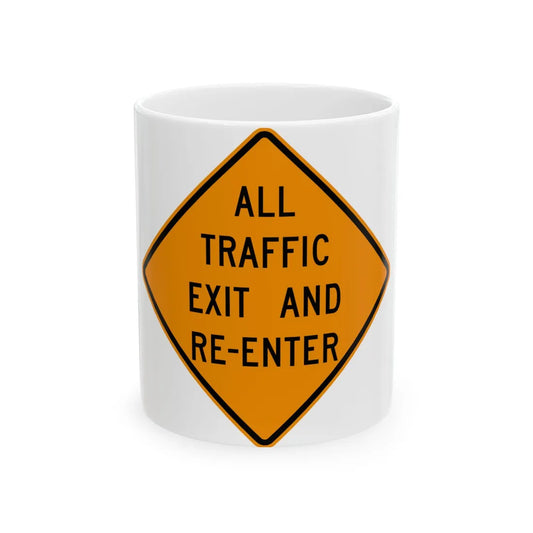 MUTCD-OH W20-H19 (Ohio) (Road Sign) White Coffee Mug 11oz - Go Mug Yourself
