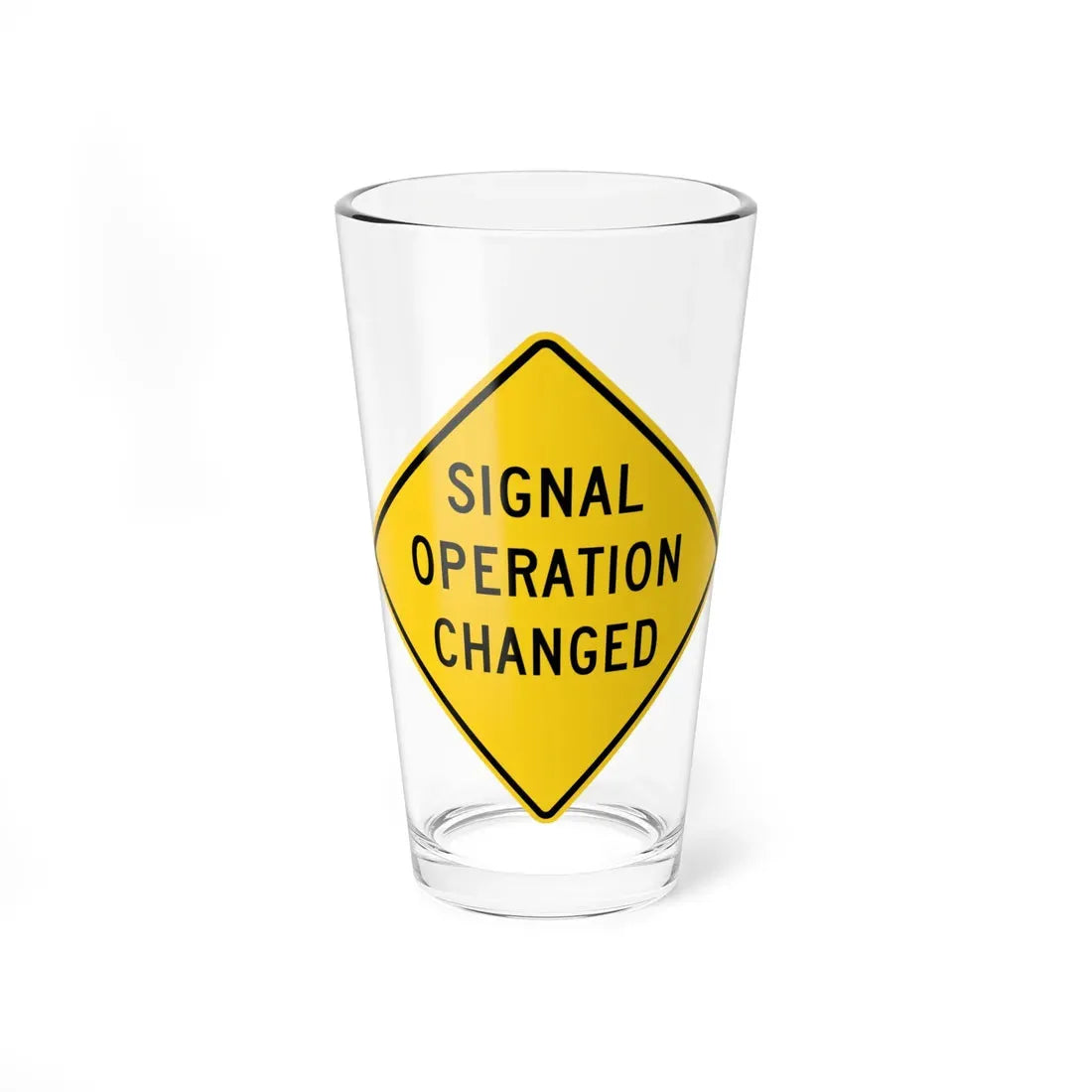 MUTCD-OH W23-H2a (Ohio) (Road Sign) Pint Glass 16oz 16oz - Go Mug Yourself