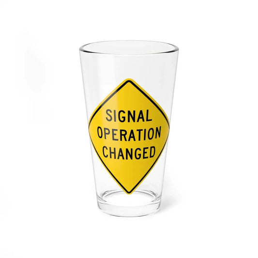 MUTCD-OH W23-H2a (Ohio) (Road Sign) Pint Glass 16oz 16oz - Go Mug Yourself