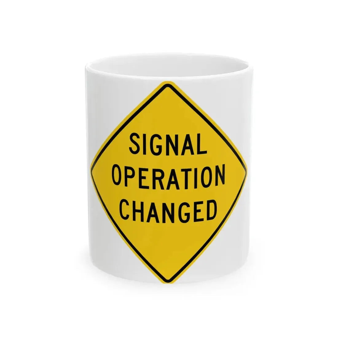 MUTCD-OH W23-H2a (Ohio) (Road Sign) White Coffee Mug 11oz - Go Mug Yourself