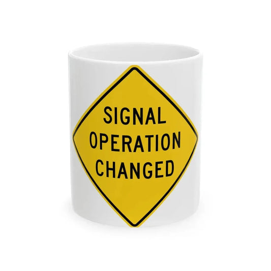 MUTCD-OH W23-H2a (Ohio) (Road Sign) White Coffee Mug 11oz - Go Mug Yourself