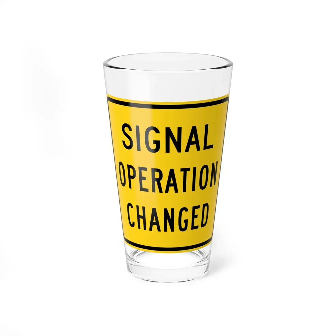 MUTCD-OH W23-H2b (Ohio) (Road Sign) Pint Glass 16oz 16oz - Go Mug Yourself