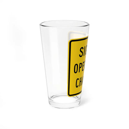 MUTCD-OH W23-H2b (Ohio) (Road Sign) Pint Glss 16oz - Go Mug Yourself